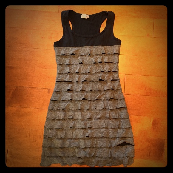 Grey Ruffle Dress