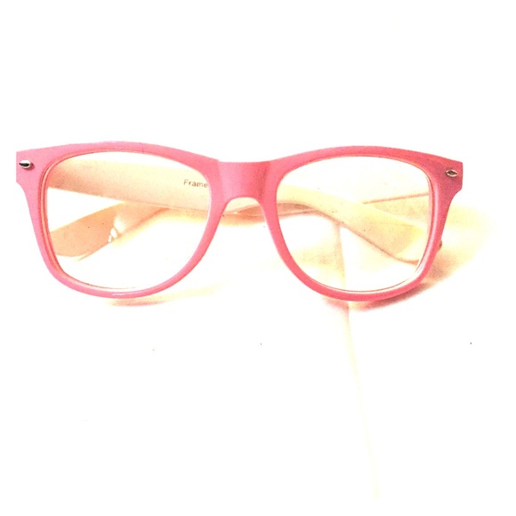 Pink and White Clear glasses