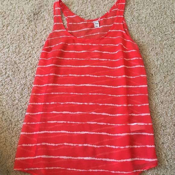 Red and white striped tank top