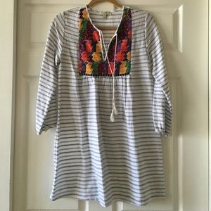 jcrew embroidered stripe tunic.