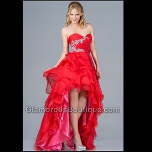 💕Red high low dress💕