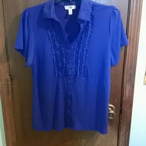 Purple short sleeve blouse