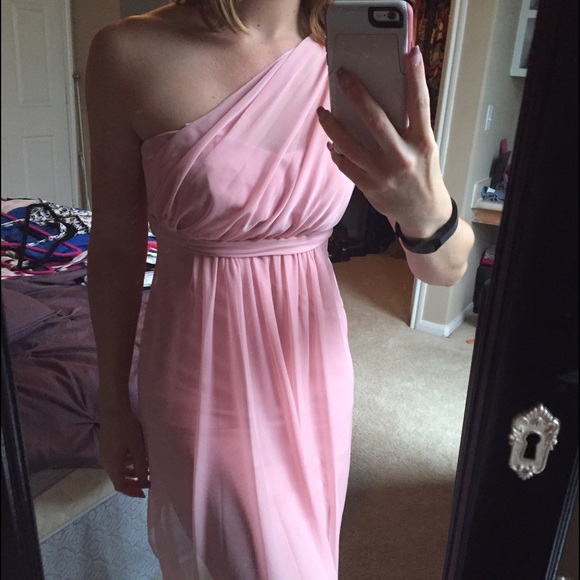 Pink One Shoulder Gown
