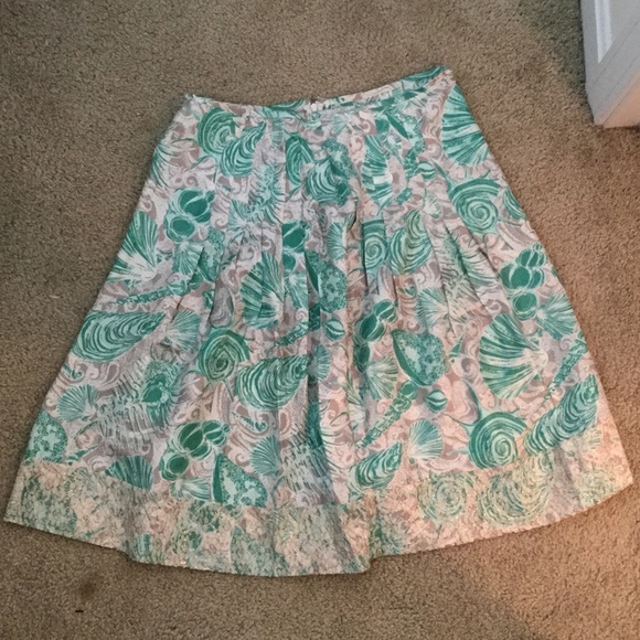 Silk Seashell Skirt with Gold embroidery