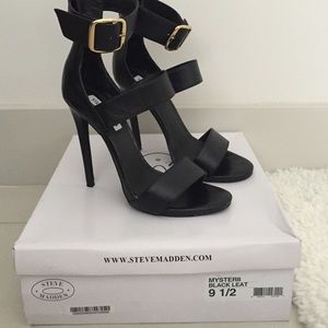 Steve Madden Mysterii Black Leather 9.5