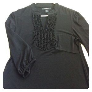 Ruffle Bib dress Up or Down Top - black