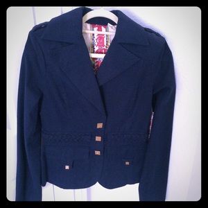 Lamb navy blue military blazer