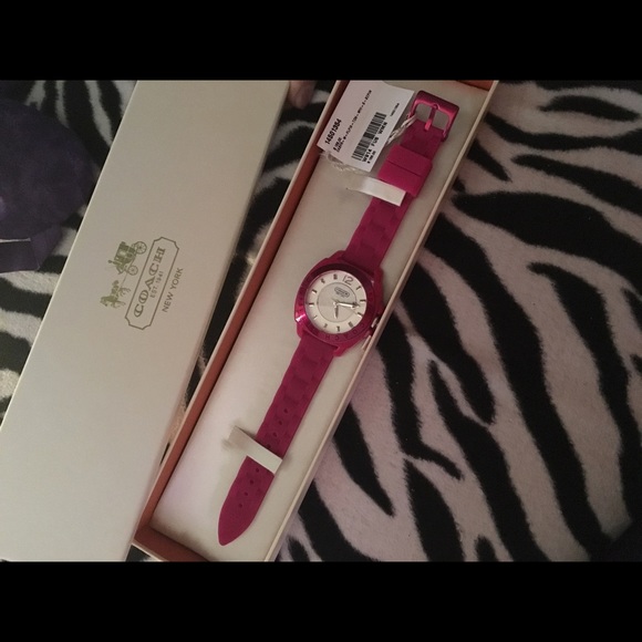 Authentic Coach pink rubber watch