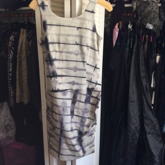 Tie dye lambskin leather sheath dress