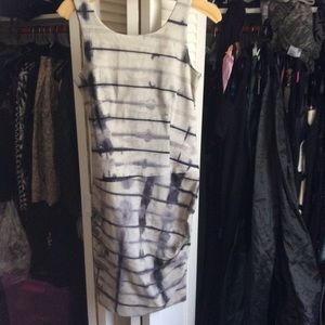 Tie dye lambskin leather sheath dress