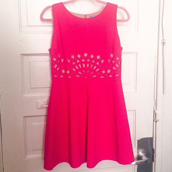 Pink Dress with faux cutout design