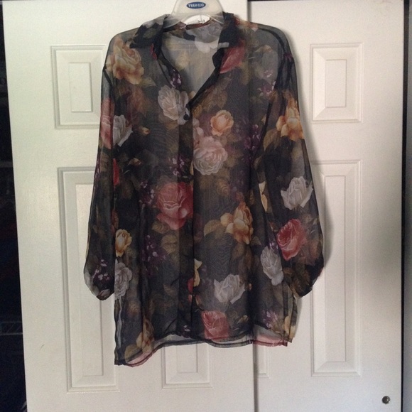 Sheer floral blouse vintage
