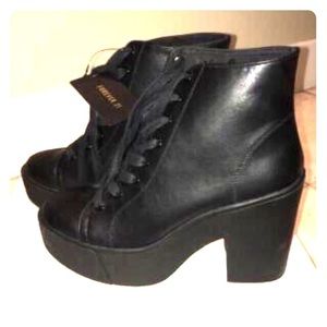 Platform leather booties!