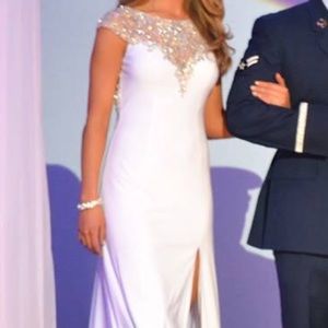 White Jersey Original Tony Bowls Pageant Gown