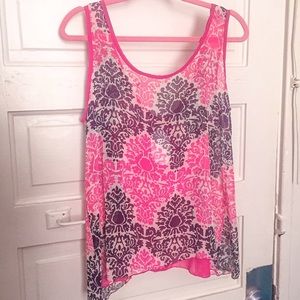 Pink and Navy Bow Top