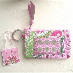Vera Bradley Zip ID Case in Pinwheel Pink