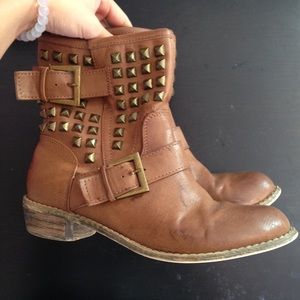 Brown Studded Booties