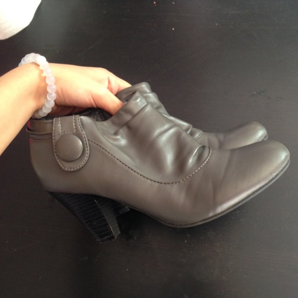 Gray Heeled Booties