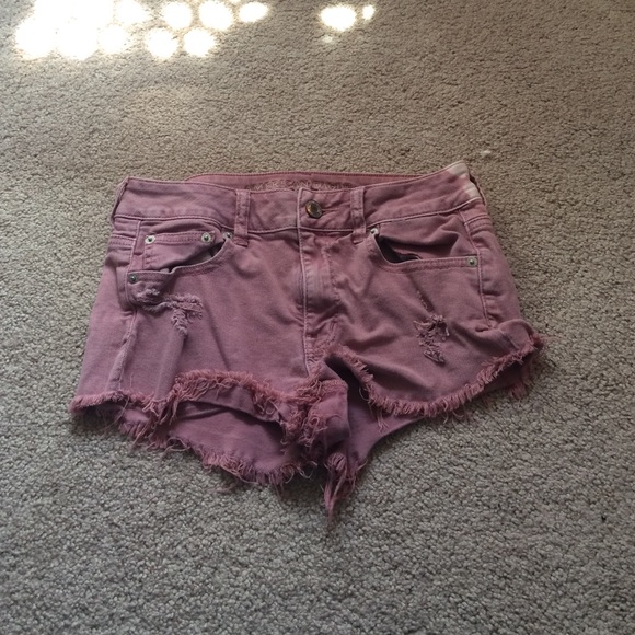 American eagle pink jean shorts