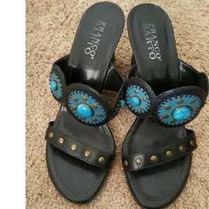 Franco Sarto leather wedge sandals
