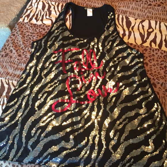 Black tank top with sequins