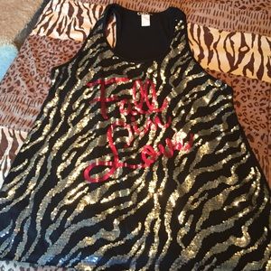 Black tank top with sequins
