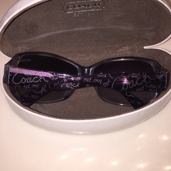 Purple Coach sunglasses