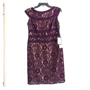 Adrianna Papell purple lace dress