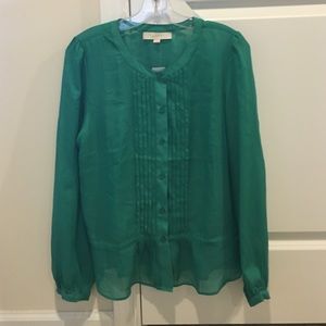 Loft pleated front blouse
