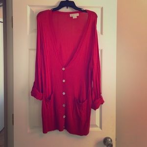 Red Michael Kors cardigan