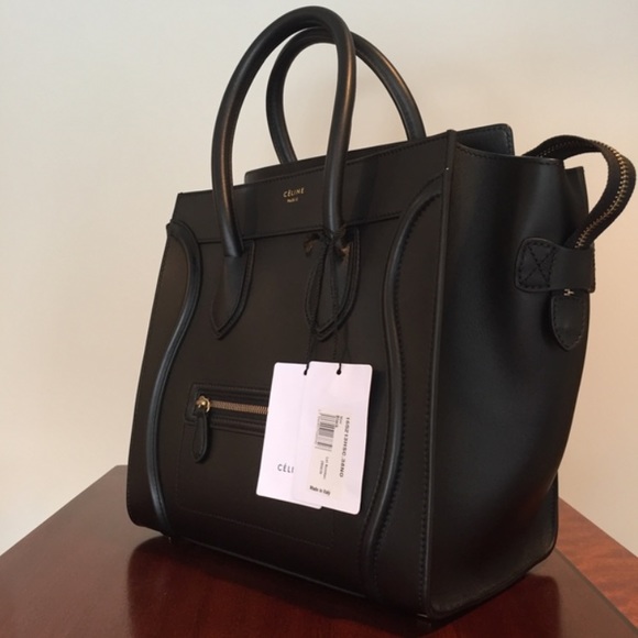 Celine Handbags - SOLD Celine Mini Luggage Tote Black Smooth Leather