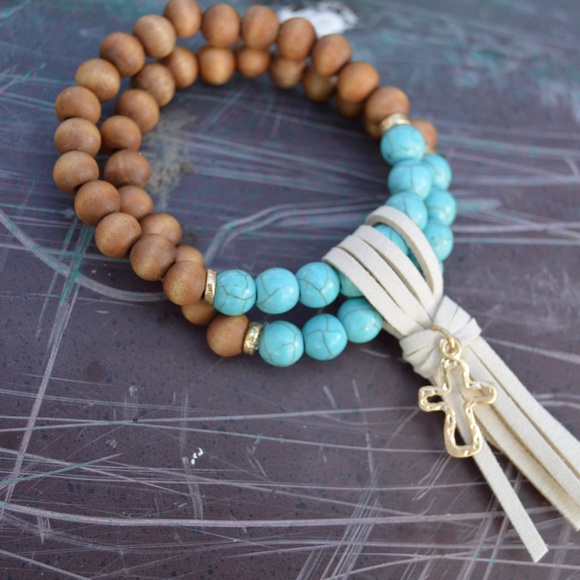 Last Chance!!! Cross Charm Bead Bracelet