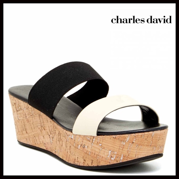 Charles David Shoes - ❗️1-HOUR SALE❗️CHARLES DAVID Leather Wedge Sandals