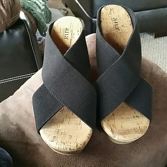 a.n.a Shoes - ana wedge sandals size 8.5 worn 1 time