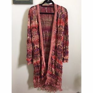 Free People Long Multicolor Cardigan