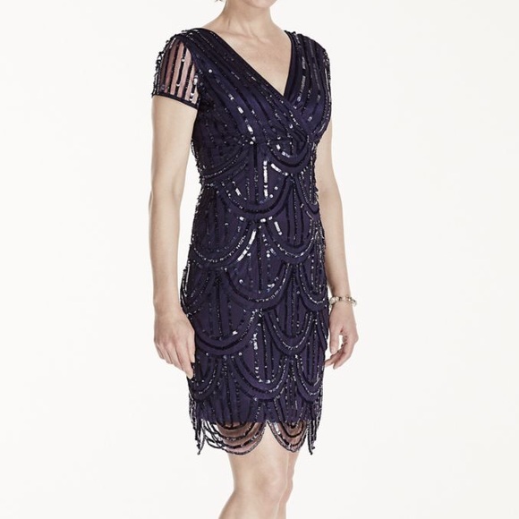 Vtg Style Chandelier Design Sequin Cocktail Dress