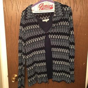 2 for 1. Sheer Sweater overshirt. Blue tank top 22