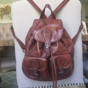 slouchy leather backpack