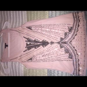Sparkly sequence blush pink flowy tank!