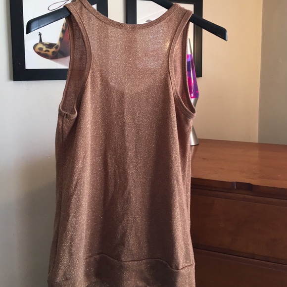 Gold and tan shimmery top. - Picture 2 of 4