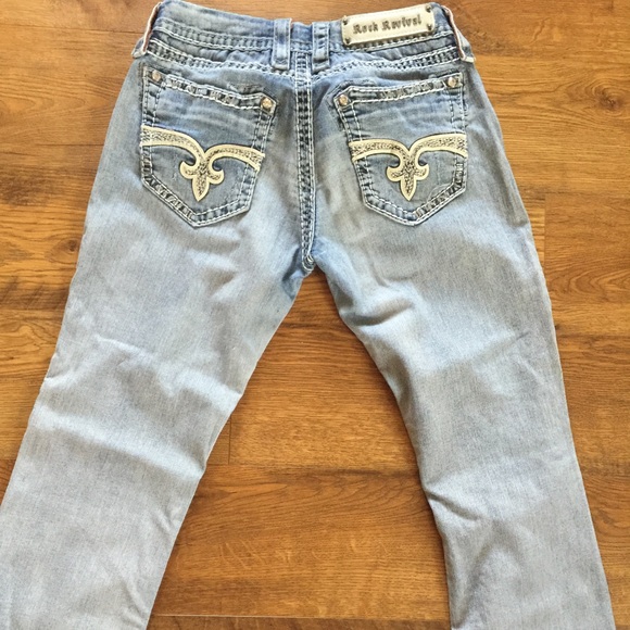 Rock Revival Crop/Capri Jeans-Embroidered Leather