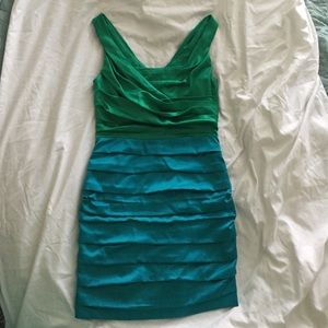 Express ruched two tone dress