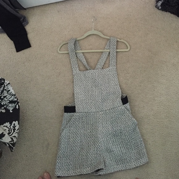 Topshop tweed overall shorts