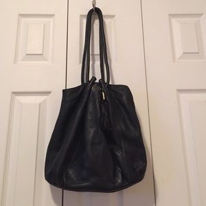 Black Leather MICHAEL Michael Kors Bucket Bag