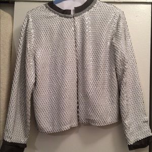 Alice and Olivia white sequin jacket