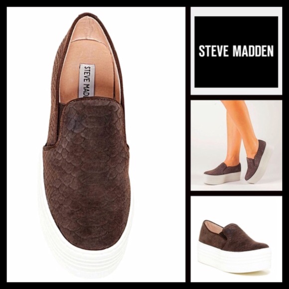 SOLD ❤️ Steve Madden Suede Sneakers Platform Shoes - Picture 4 of 4