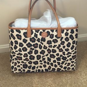 Tory Burch leopard tote (large size)