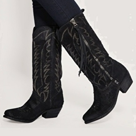 ❌SOLD❌ ALL SAINTS RANCH HIGH COWBOY BOOTS - Picture 2 of 4