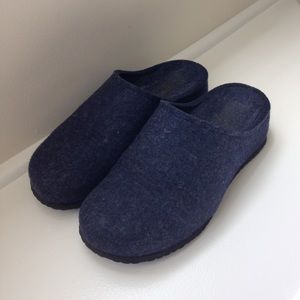 Navy Blue Haflinger Clogs