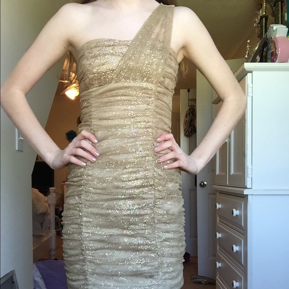 Gold glitter party special occasion dress